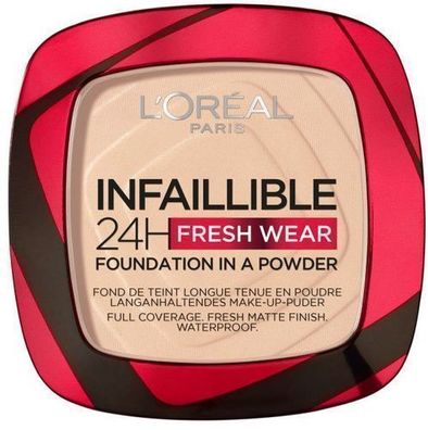 L'Oreal Paris Infaillible 24H Frisch-Matt Puder-Foundation 20 Elfenbein, 9g