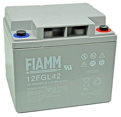 FIAMM 12FGL42 Longlife AGM Bleiakku 12V 42Ah M6-Innengewinde