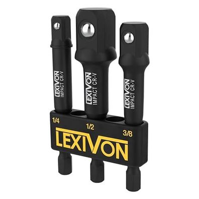 Lexivon 3-teiliges Stecknuss Adapter Set für Schlagschrauber und Bohrmaschine