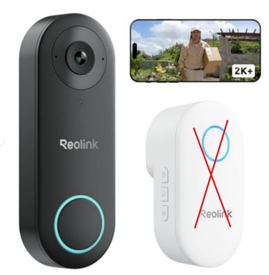 Reolink 2K+ WiFi Video-Türklingel mit Kamera, Nachtsicht
