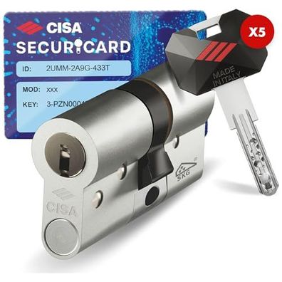 CISA Sicherheitszylinder RS5 mit 5 Stiftreihen und 5 Doppelschlüsseln