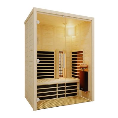 Infraworld TrioSol Natura 145 Glas Fichte Infrarotkabine mit ABC-Strahler Salzverdam