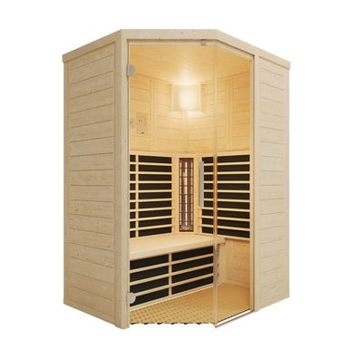 Infraworld TrioSol Natura 145 Ecke Infrarotkabine mit ABC-Strahler Salzverdampfer