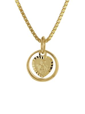 trendor Schmuck Taufring mit Engel-Herz Gold 585 / 14K mit plattierter Halskette 752