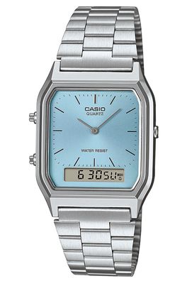 Casio Collection Edgy Armbanduhr Ana-Digi Stahl/Hellblau AQ-230A-2A1MQYES