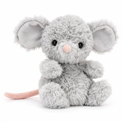 Jellycat Yummy Mouse Plüschtier Maus Silbergrau Rosa 15 cm