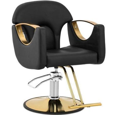 BARTON Friseurstuhl mit Fußstütze - schwarz