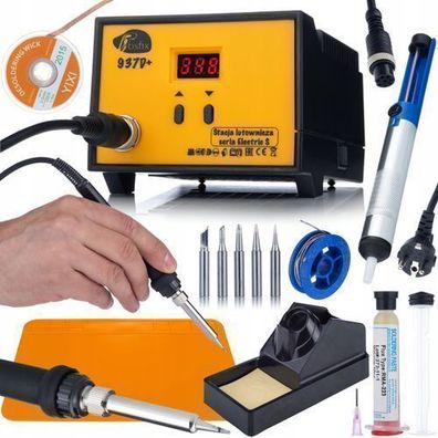 Rosfix Set Lötstation 937D+ 60W – ESD, 200–480°C, 6 Spitzen, Zubehör