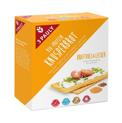 6x 3PAULY Bio Knusperbrot Protein 100g