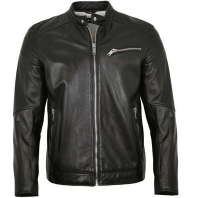 Freaky Nation - Herren Lederjacke Lammnappa schwarz
