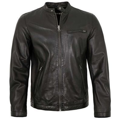Freaky Nation - Herren Lederjacke Lammnappa schwarz