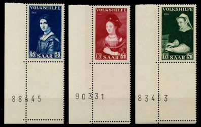 Saarland 1956 Nr 376L-378L postfrisch ECKE-ULI X7998C2