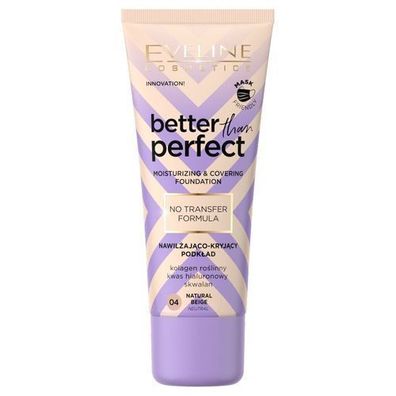 Eveline Cosmetics Feuchtigkeits- & Deckendes Make-up 04 Natural Beige, 30 ml