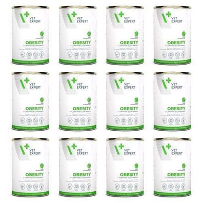 VetExpert Veterinary Diet Nassfutter für übergewichtige Hunde, 12 x 400 g