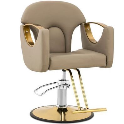 BARTON Friseurstuhl mit Fußstütze - beige