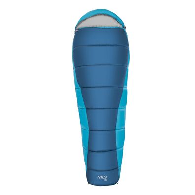 Mumienschlafsack NILS CAMP NC2012 Grau Blau 190 + 30 cm Komfort 0 bis 10 Grad