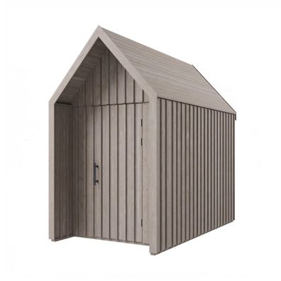 Gartenhütte | Grau-Beige | Grundfläche: 4,64 m² | Skandinavischer Style | Sattel