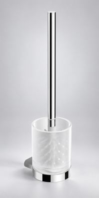 VIGOUR WHITE WHBU WC-Bürstengarnitur satiniertes Glas Chrom Toilettenbürste
