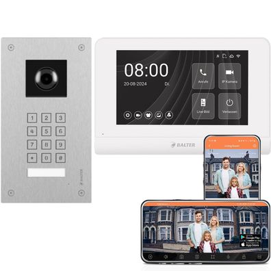Balter ENTRI LN Video Türsprechanlage 7 Zoll WiFi HD Set für 1 Familienhaus