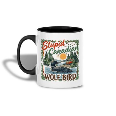 Bücher Tasse „Stupid Canadian Wolf Bird“ Seetaucher Heated Rivalry für Leseratten