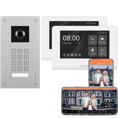 Balter ENTRI LN Video Türsprechanlage 2x 7 Zoll WiFi HD Monitor Set 1 Familienhaus