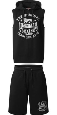 Lonsdale Shotley Ärmelloses Kapuzensweatshirt &amp; Shorts Set Normale Passform