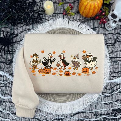 Halloween Shirt Gänse im Kostüm, Skelett, Vampir, Zauberer – Silly Goose für Kinder