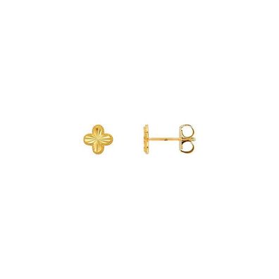 Ohrstecker - Gelbgold 375/- 9K - Kleeblatt 5,5 mm