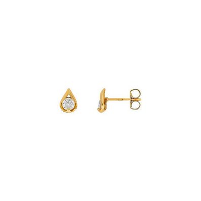 Ohrstecker - Gelbgold 375 9K - Drop Spark - Zirk