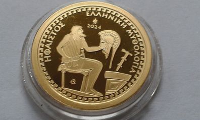 Original 100 euro 2024 Griechenland Hephaestus Gold 3,89Gold 9999er - 1200 Ex