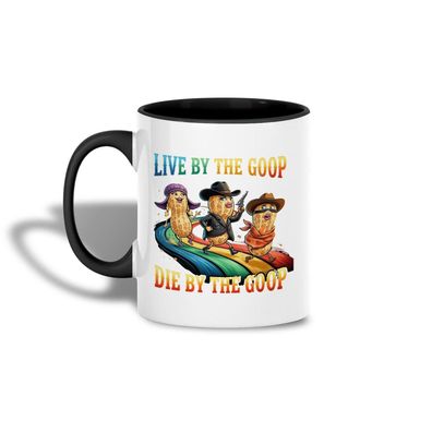 The Burnt Peanut Tasse „Live By The Goop“ – Weihnachtsgeschenk für Gamer & Meme-Fans