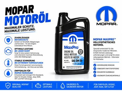 Motoroil 5W20 (5-Liter) Mopar MS-6395 Dodge Chrysler Jeep