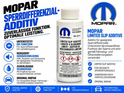 Differenzial Zusatz für gesperrte Achsen (Inhalt 120ml) Mopar
