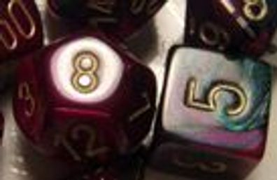 Gemini™ Polyhedral Green-purple w/gold 7-Die Set