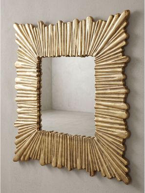 Wandspiegel Quadrat Metall Gold 75x75cm Moderner Rahmen