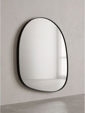 Wandspiegel Asymmetrisch Metall Schwarz 53x60cm Moderner Rahmen