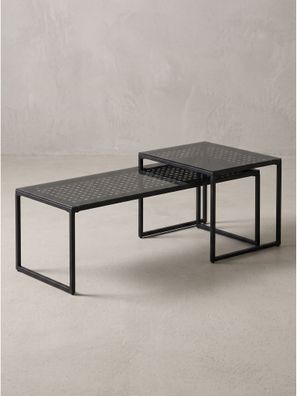 Sofatische 2er-Set Einscheibensicherheitsglas Rechteckig Modern - Alcudia Kadima