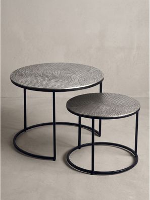 Couchtische 2er-Set Aluminium handgefertigt - VIENNE Kadima