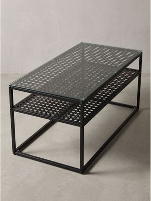 Couchtisch Einscheibensicherheitsglas Rechteckig Modern 100x50x45 cm - Alcudia Kadima