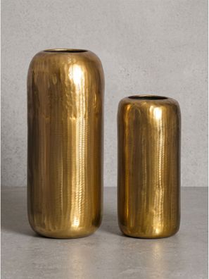 Vasen 2er-Set Aluminium handgefertigt Ø 16x40,5 cm - AMALFI Kadima