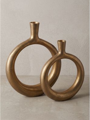 Vasen 2er-Set Aluminium handgefertigt Modern - BAVENO Kadima