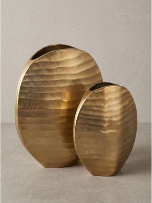 Vasen 2er-Set Aluminium handgefertigt Oval - Berlenga Kadima