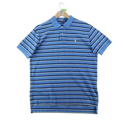 Polo Ralph Lauren Kurzärmeliges Herrenpoloshirt Blau Größe L #QWE0711