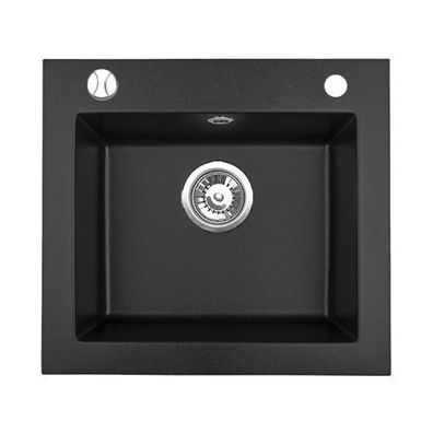 Manestein Granitspüle Argo rechteckig 48,5 x 44 cm mit Siphon Graphit