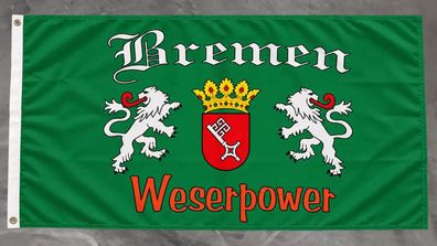 Fahne Flagge Bremen Weserpower - 90 x 150 cm