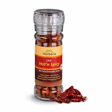 Herbaria Hot'n Spicy Chilis bio, 1er Pack (1 x 20 g Glasmühle) - 20.0g