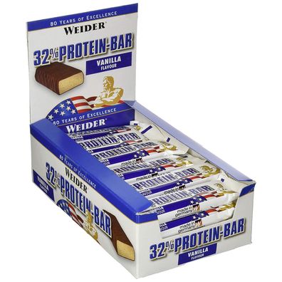 Weider 32% Protein Bar – 24 × 60 g, verschiedene Geschmacksrichtungen