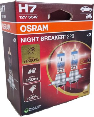 H7 12V 55W PX26d NIGHT BREAKER® 220 + 220% 2 St. OSRAM