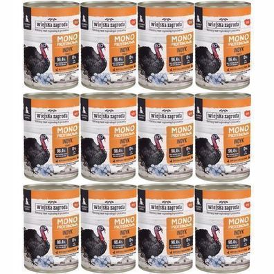 Wiejska Zagroda Nassfutter für Welpen Monoprotein Truthahn 12x400g
