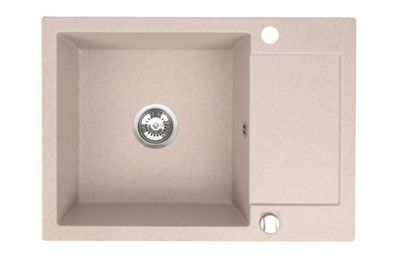 Manestein Granitspüle Cordeo 70 rechteckig 70 x 50 cm mit Abtropffläche Beige